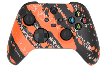 XBX custom orange splash modded eSports Pro Controller